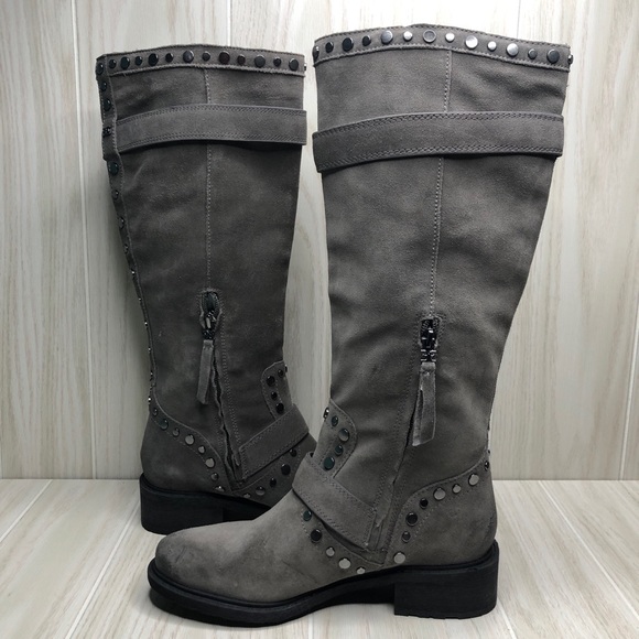 Sam Edelman Deryn Buckle Studded Suede Heeled Boot - Picture 5 of 10